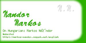nandor markos business card